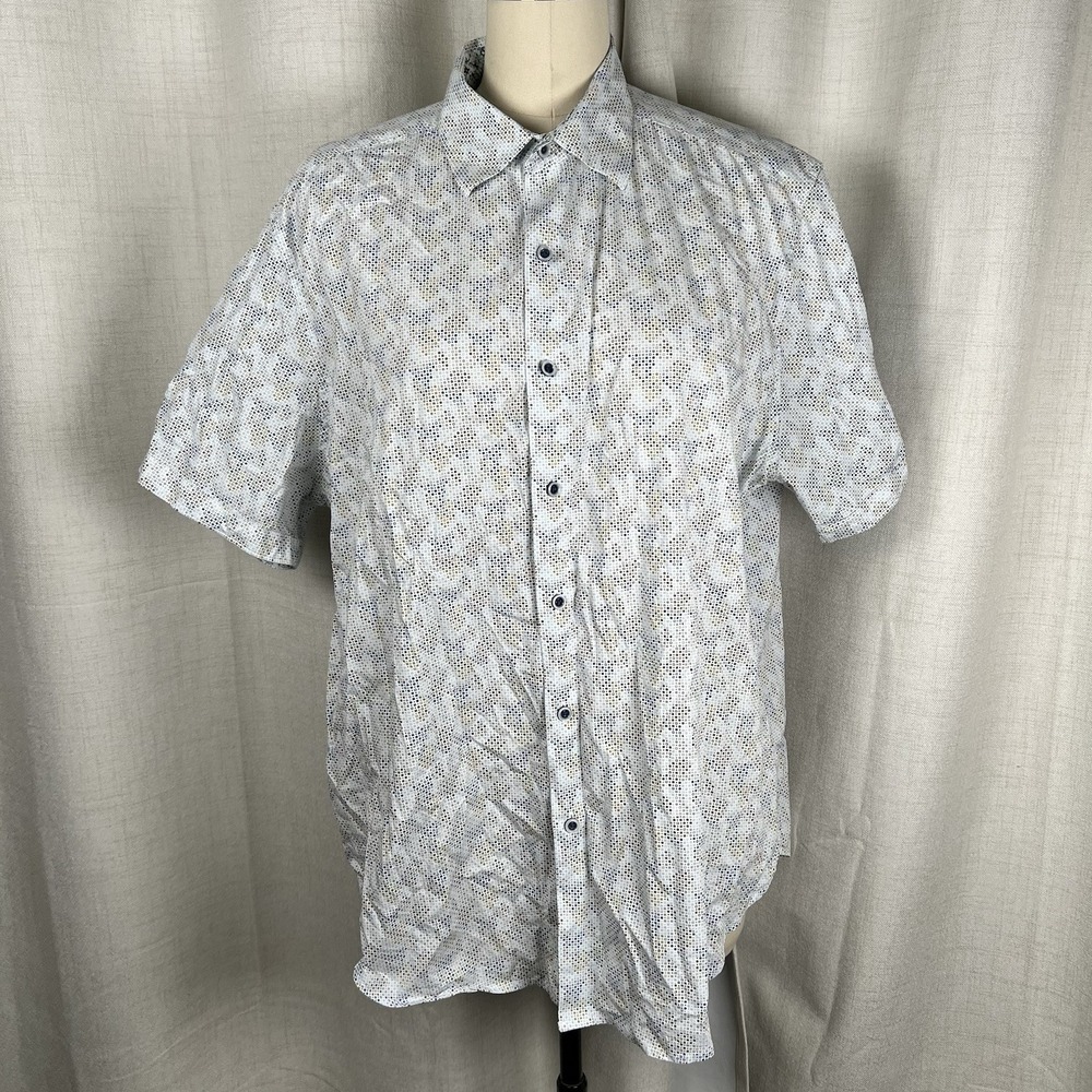 Robert Graham Classic Fit Short-Sleeve Camelot Geometric Button Up Men's 2XL